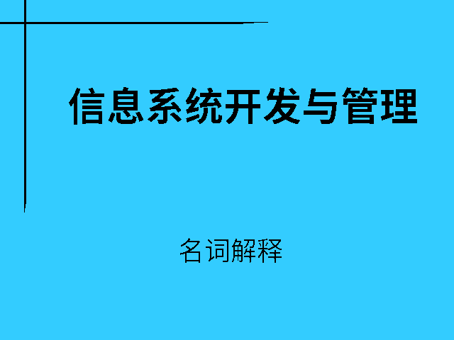 信息系统开发与管理04757名词解释